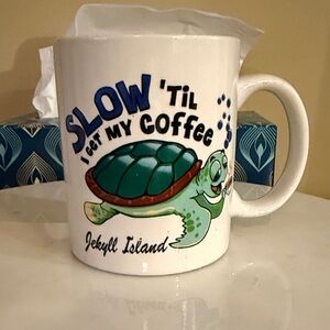 Jekyll Island, coffee Mug with Green Turtle Design